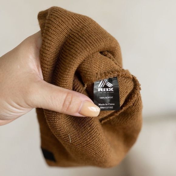 RBX Cognac Knit Beanie One Size - Picture 4 of 6